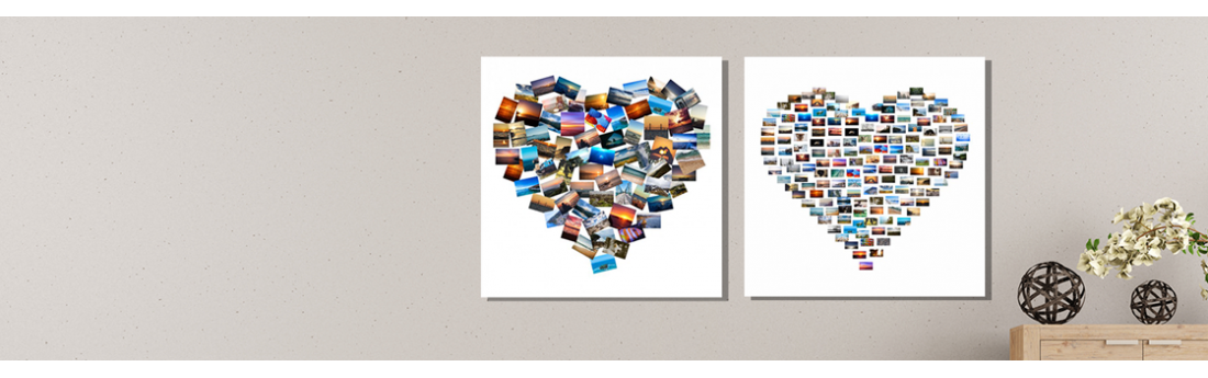 Create a Unique <br><span class="blue">Heart Collage Canvas</span> from only £6.00